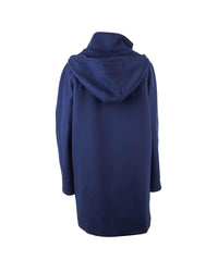 Blue Love Moschino Coat with Hood and Golden Button Closure 42 IT Women