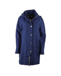 Blue Love Moschino Coat with Hood and Golden Button Closure 44 IT Women