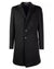 Loro Piana Mens Black Coat with Front Button Closure and Slanted Side Pockets 52 IT Men