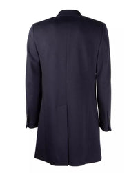 Loro Piana Mens Dark Blue Coat with Button Closure and Slanted Pockets 52 IT Men