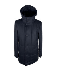 Loro Piana Wool and Cashmere Coat with Removable Hood 50 IT Men