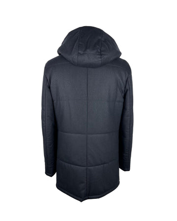 Loro Piana Wool and Cashmere Coat with Removable Hood 50 IT Men