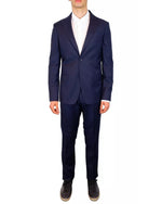 Blue Wool Suit with 2-Button Jacket and Pants 50 IT Men