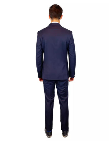 Blue Wool Suit with 2-Button Jacket and Pants 50 IT Men