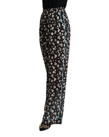 Mid-Waisted Wide Leg Pants with All Over Floral Print 42 IT Women