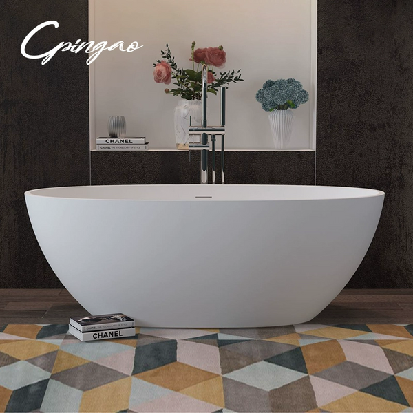 Medium Size Oval Shaped Cast stone - Solid Surface Bath 1600mm Length