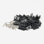 100 Composite Decking Hidden Fixing Fasteners Plastic T Clips & Black Screws