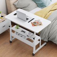 Computer Laptop Desk Adjustable Height Moveable Bed Side Writing Study Table Boo