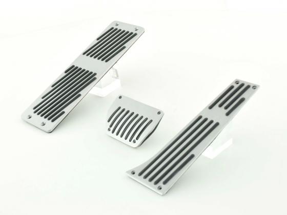 FK aluminum pedals pedal set 3-piece BMW 3, 5, 7, X3, X5, Z3 automatic transmission pedal cover car pedals, striped design