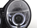 Angel Eyes headlight Mercedes E-Class type W210 99-01 chrome for right hand drive