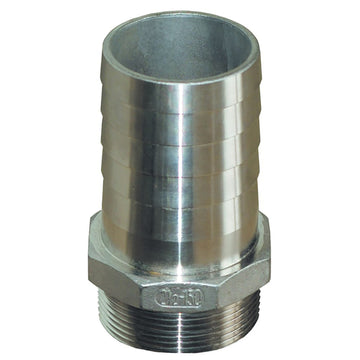 GROCO 1-1/4" NPT x 1-1/4" ID Stainless Steel Pipe to Hose Straight Fitting