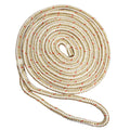 New England Ropes 1/2" x 15&#39; Nylon Double Braid Dock Line - White/Gold w/Tracer