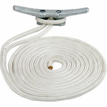 Sea-Dog Double Braided Nylon Dock Line - 1/2" x 10&#39; - White