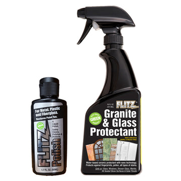 Flitz Granite &amp; Glass Protectant 16oz Spray Bottle w/1-1.7oz Liquid Polish