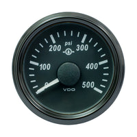 VDO SingleViu 52mm (2-1/16") Gear Pressure Gauge - 500 PSI - 0-4.5V