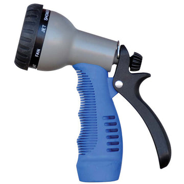 HoseCoil Rubber Tip Nozzle w/9 Pattern Adjustable Spray Head &amp; Comfort Grip