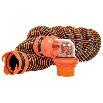 Camco RhinoEXTREME 15&#39; Sewer Hose Kit w/Swivel Fitting 4 In 1 Elbow Caps