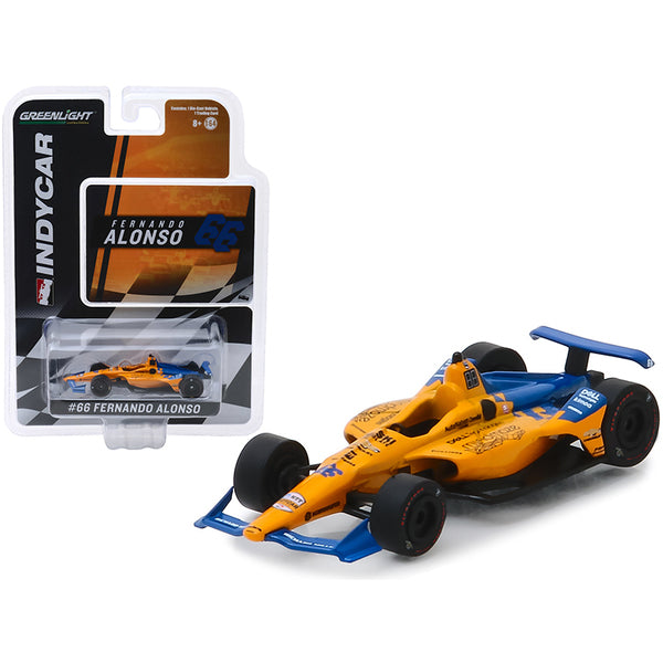 Dallara IndyCar #66 Fernando Alonso "Dell Technologies Mindmaze" McLaren Racing 1/64 Diecast Model Car by Greenlight