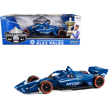 Dallara IndyCar (Raced Version) #10 Alex Palou "NTT Data" Chip Ganassi Racing (Road Course Configuration) Champion "NTT IndyCar Series" (2021) 1/18 Diecast Model Car by Greenlight