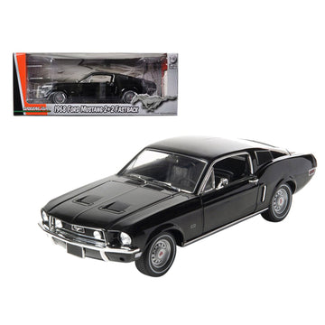 1968 Ford Mustang GT 2+2 Fastback Black Limited Edition 1 of 1800 Produced Worldwide 1/18 Diecast Model Car by Greenlight