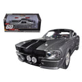 1967 Ford Mustang Custom "Eleanor" Gray Metallic with Black Stripes "Gone in 60 Seconds" (2000) Movie 1/18 Diecast Model Car by Greenlight