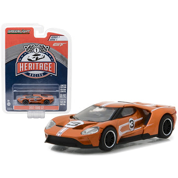 2017 Ford GT #3 Brown (Tribute to 1967 Ford GT40 MK IV #3) "Racing Heritage" Series 1 1/64 Diecast Model Car by Greenlight