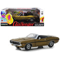 1970 Dodge Challenger R/T Convertible with Luggage Rack Metallic Gold with Black Stripes 1/18 Diecast Model Car by Greenlight