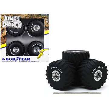 66-Inch Monster Truck "Goodyear" Wheels and Tires 6 piece Set "Kings of Crunch" 1/18 by Greenlight