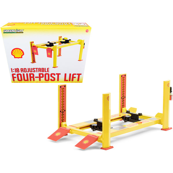 Adjustable Four Post Lift "Shell Oil" #2 for 1/18 Scale Diecast Model Cars by Greenlight