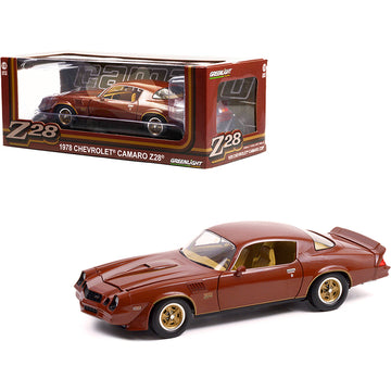 1978 Chevrolet Camaro Z/28 Carmine Red Metallic with Two-Tone Gold Striping 1/18 Diecast Model Car by Greenlight