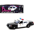 2001 Ford Crown Victoria Police Interceptor Black and White "Los Angeles Police Department" (LAPD) "Drive" (2011) Movie 1/18 Diecast Model Car by Greenlight