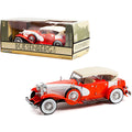Duesenberg II SJ Red and White with Tan Top 1/18 Diecast Model Car by Greenlight