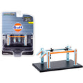 Adjustable Four-Post Lift "Gulf Oil" Light Blue and Orange "Four-Post Lifts" Series 1 1/64 Diecast Model by Greenlight