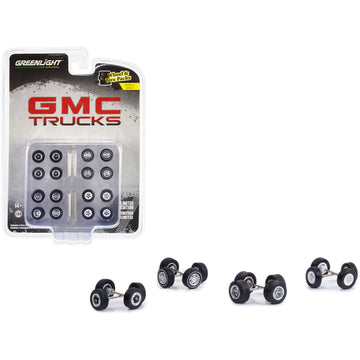 "GMC Trucks" Wheels and Tires Multipack Set of 24 pieces "Wheel & Tire Packs" Series 6 1/64 Scale Models by Greenlight