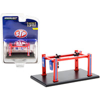 Adjustable Four-Post Lift "STP" Red and Blue "Four-Post Lifts" Series 2 1/64 Diecast Model by Greenlight