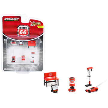"Phillips 66" 6 piece Shop Tools Set "Shop Tool Accessories" Series 5 1/64 Models by Greenlight