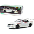 1999 Nissan Skyline GT-R (BNR34) RHD (Right Hand Drive) Pearl White with Stripes and Graphics 1/18 Diecast Model Car by Greenlight
