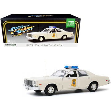 1975 Plymouth Fury Cream "Mississippi Highway Patrol" "Smokey and the Bandit" (1977) Movie 1/18 Diecast Model Car by Greenlight
