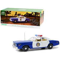 1975 Plymouth Fury "Osage County Sheriff" Blue and White 1/18 Diecast Model Car by Greenlight