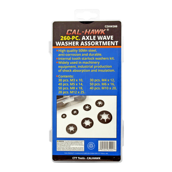 260 PC. Axle Wave Washer Assortment - Cal-Hawk CZAW260