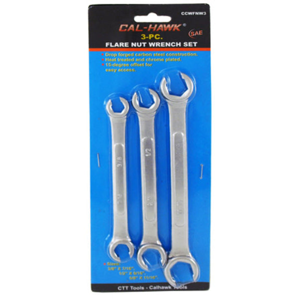 3-pc. Flare Nut Wrench Set - SAE