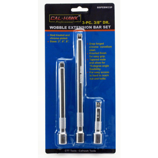 3-pc. 3/8" Drive Wobble Extension Bar Set