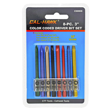 8-pc. 3" Color Coded Driver Bit Set