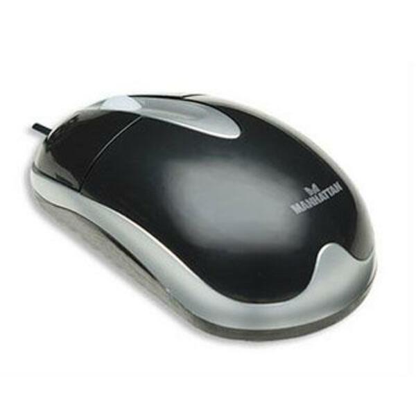 Manhattan Optical USB Mouse with Scroll Wheel, 1000 dpi, Black/Silver