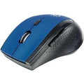 Manhattan Curve Wireless Mouse, Blue/Black, Adjustable DPI (800, 1200 or 1600dpi), 2.4Ghz (up to 10m), USB, Optical, Five Button with Scroll Wheel, USB micro receiver, 2x AAA batteries (included), Low friction base, Three Year Warranty, Blister