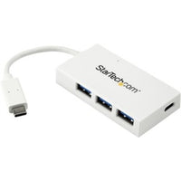 StarTech.com 4 Port USB C Hub with 1x USB-C &amp; 3x USB-A (SuperSpeed 5Gbps) - USB Bus Powered - Portable/Laptop USB 3.0 Type-C Hub - White