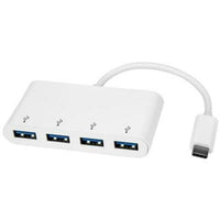 StarTech.com 4 Port USB C Hub with 4x USB-A (USB 3.0 SuperSpeed 5Gbps) - USB Bus Powered - Portable/Laptop USB Type-C Adapter Hub - White