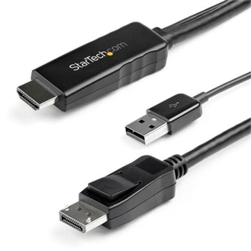 StarTech.com 2m (6ft) HDMI to DisplayPort Cable 4K 30Hz - Active HDMI 1.4 to DP 1.2 Adapter Cable with Audio - USB Powered Video Converter