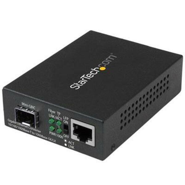 StarTech.com Gigabit Ethernet Fiber Media Converter with Open SFP Slot - Supports 10/100/1000 Networks