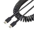 StarTech.com 3ft (1m) USB C Charging Cable, Coiled Heavy Duty Fast Charge &amp; Sync USB-C Cable, High Quality USB 2.0 Type-C Cable, Black